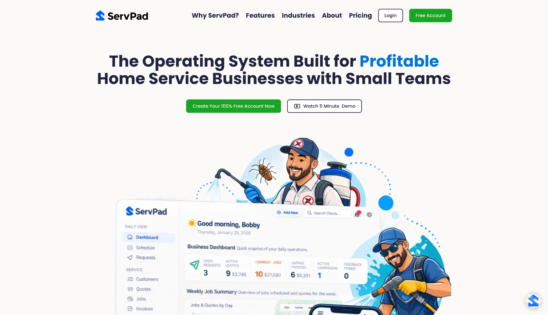 ServPad product interface